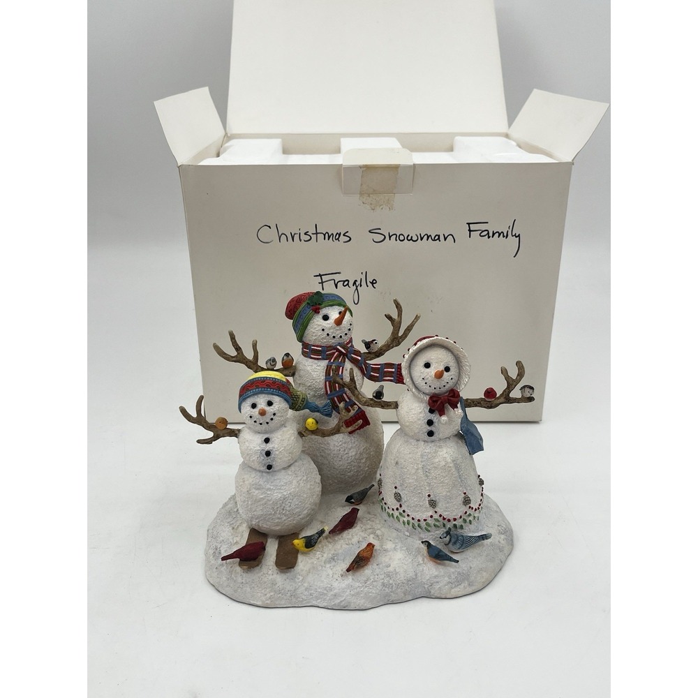 NWT 2000 Lenox Birds of a Feather Snowman Family Sculpture By Lynn  Bywaters